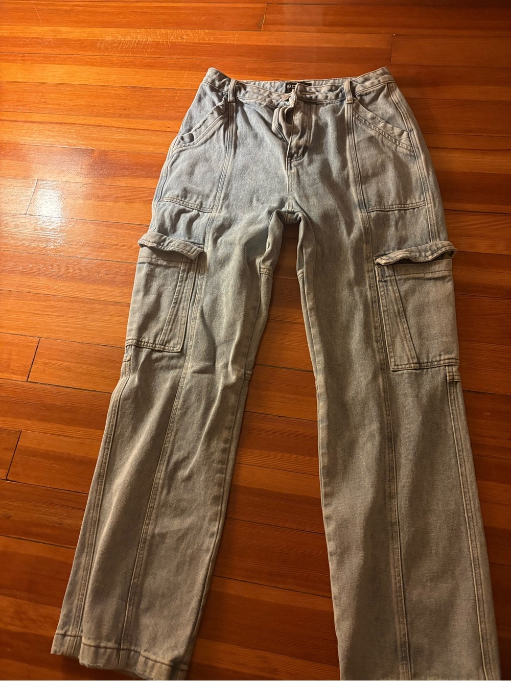 Kittenish Light Blue Denim Cargo Jeans